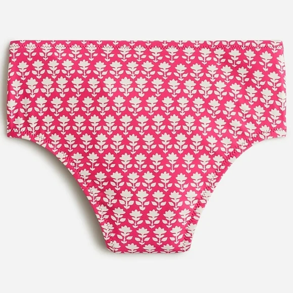 J.Crew floral moderate coverage high waist bikini bottoms, small, pink - Picture 3 of 10